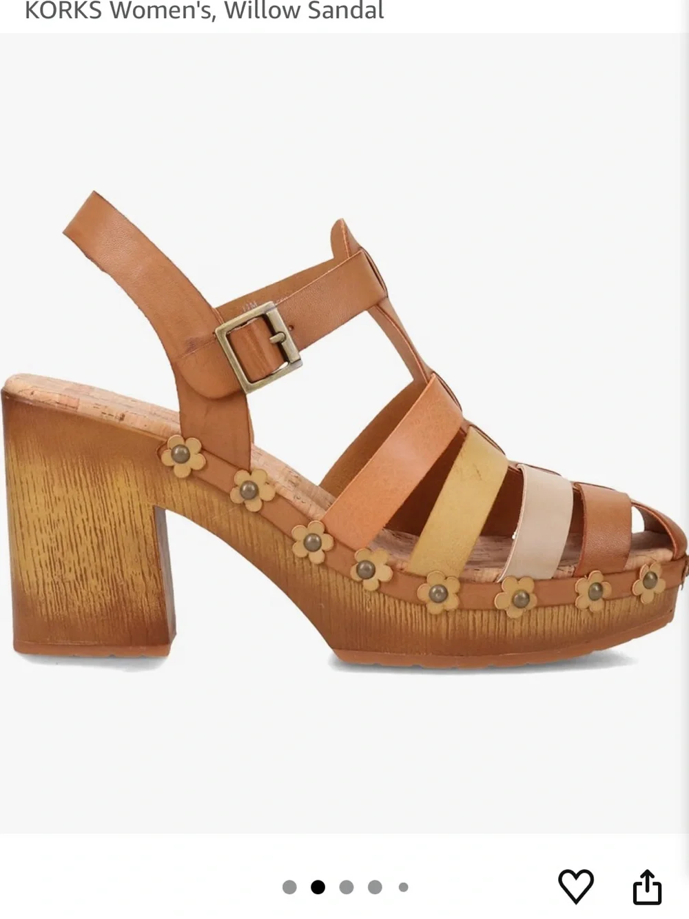 Kork-Ease Willow Platform Sandal Flower studs women 9 NEW no box